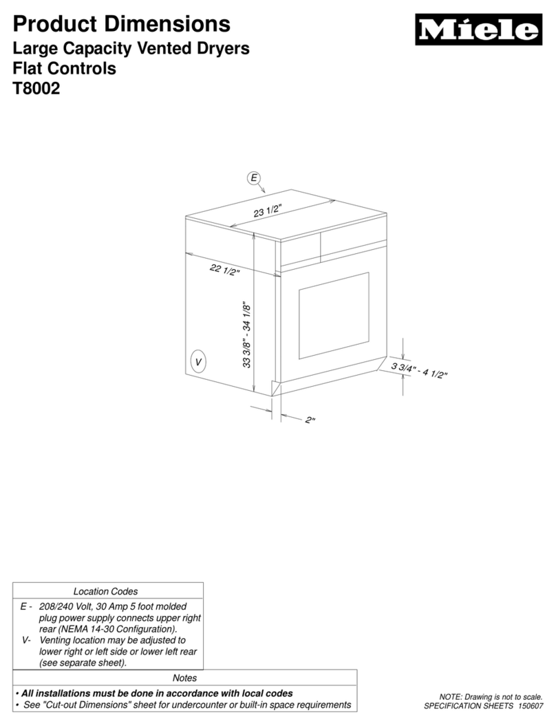 Miele TOUCHTRONIC T 8002 Parts list manual