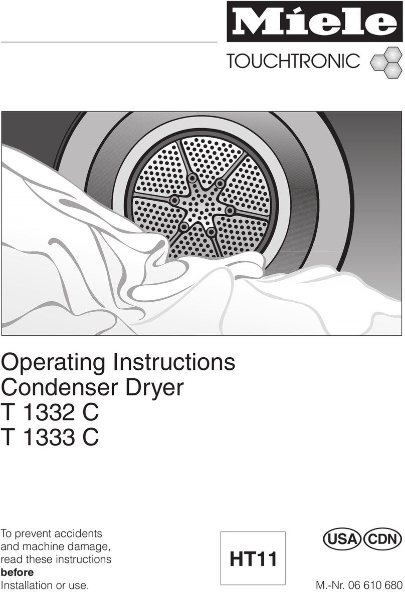 Miele T 1332C CONDENSER DRYER operating instructions