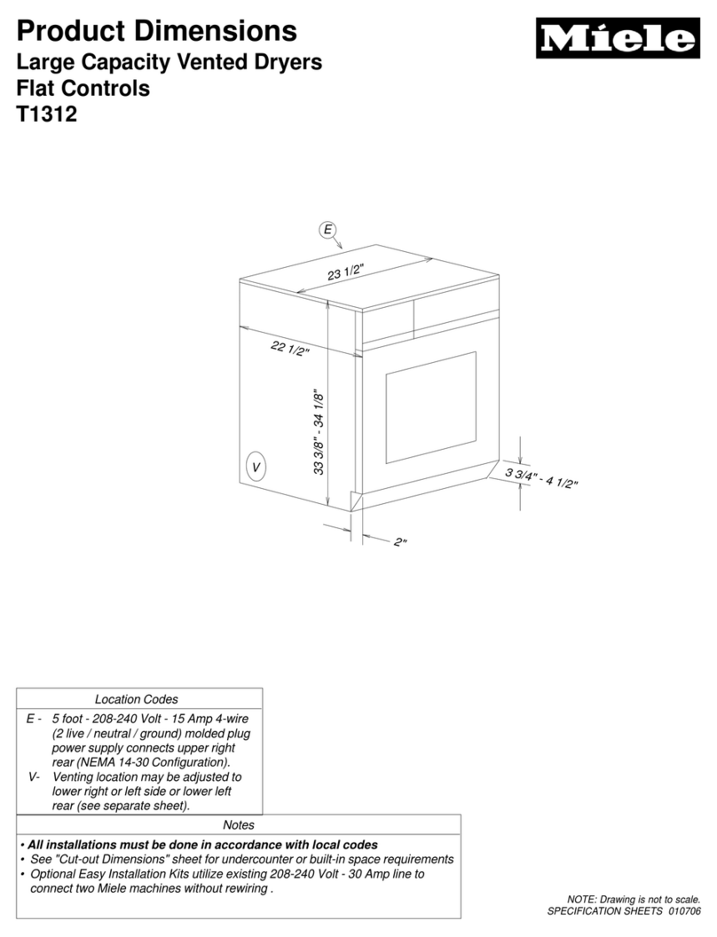 Miele TOUCHTRONIC T 1312 Parts list manual