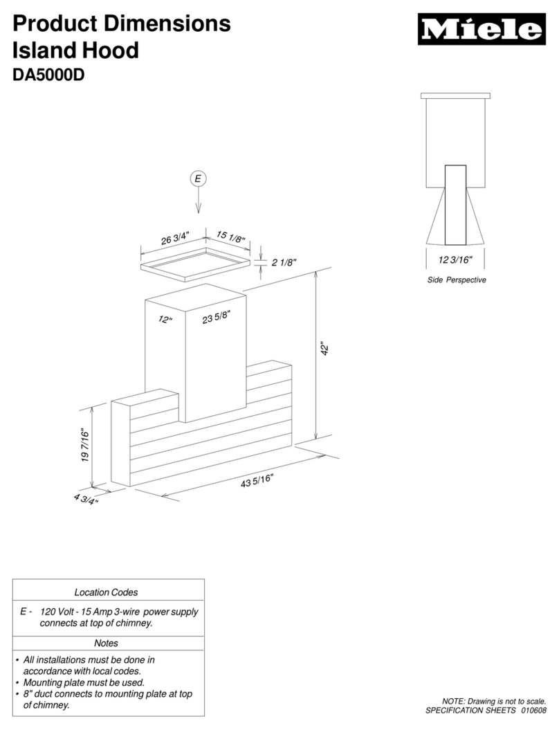 Miele DA5000D Product dimensions