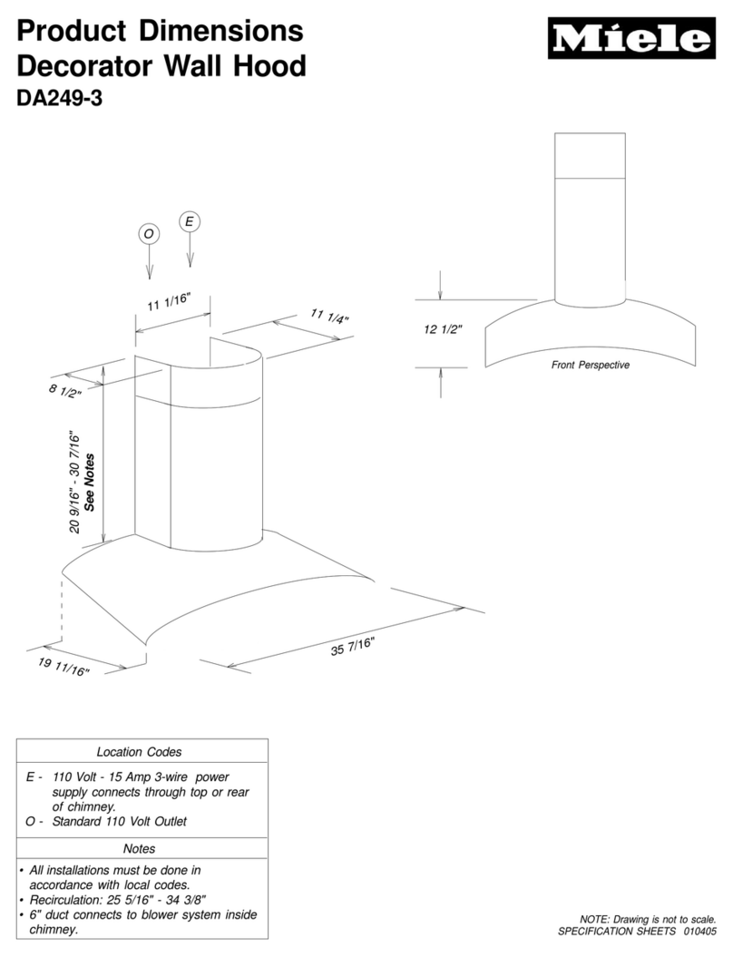Miele DA 249-3 Dimension Guide