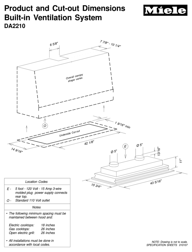 Miele DA2210 Dimension Guide