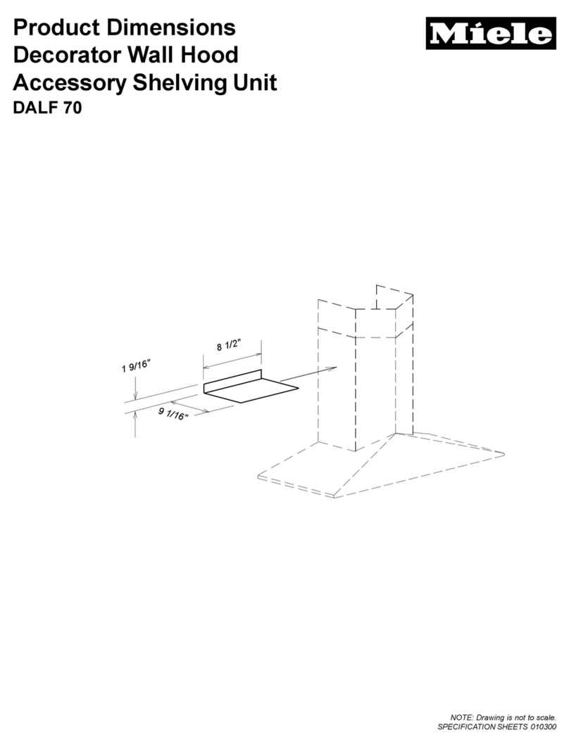 Miele DA 289 Product dimensions Miele DA 289 Product dimensions