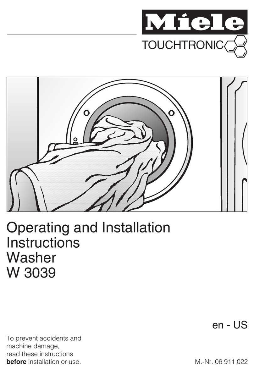 Miele W3039i OPERATING AND INSTALLATION Manual