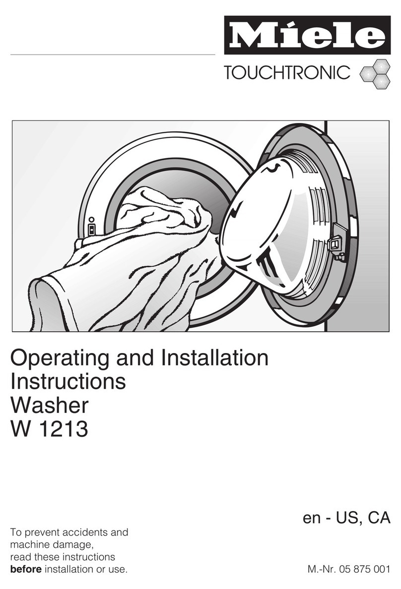 Miele W 1213 WASHING MACHINE User manual