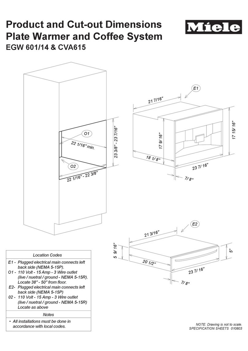 Miele CVA 615 Dimensions