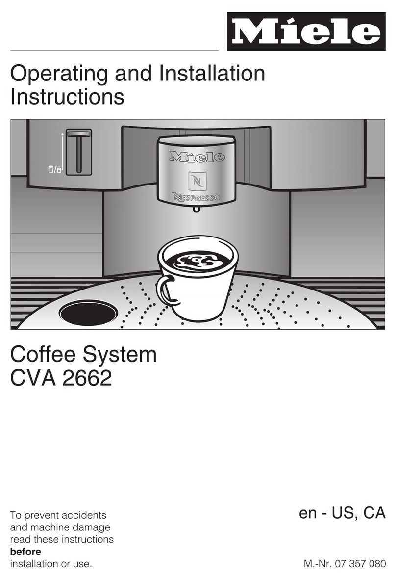 Miele CVA2662SS OPERATING AND INSTALLATION Manual