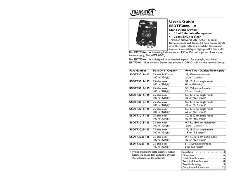 Transition Networks SSDTF3011-115 User manual