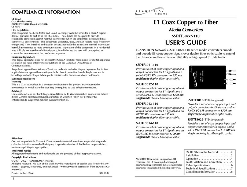Transition Networks SSDTF3011-110 User manual