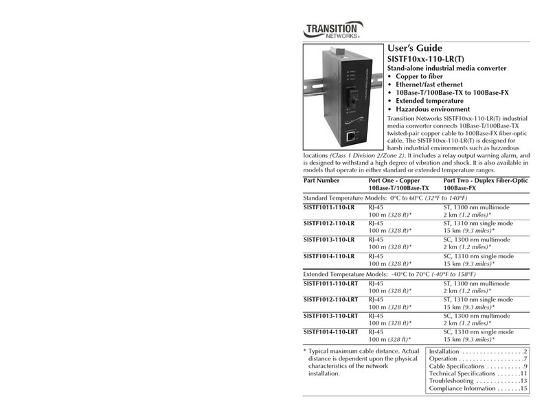 Transition Networks SISTF1011-110-LR user guide Transition Networks SISTF1011-110-LR user guide