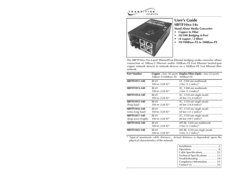 Transition Networks SBFTF1011-140 User manual