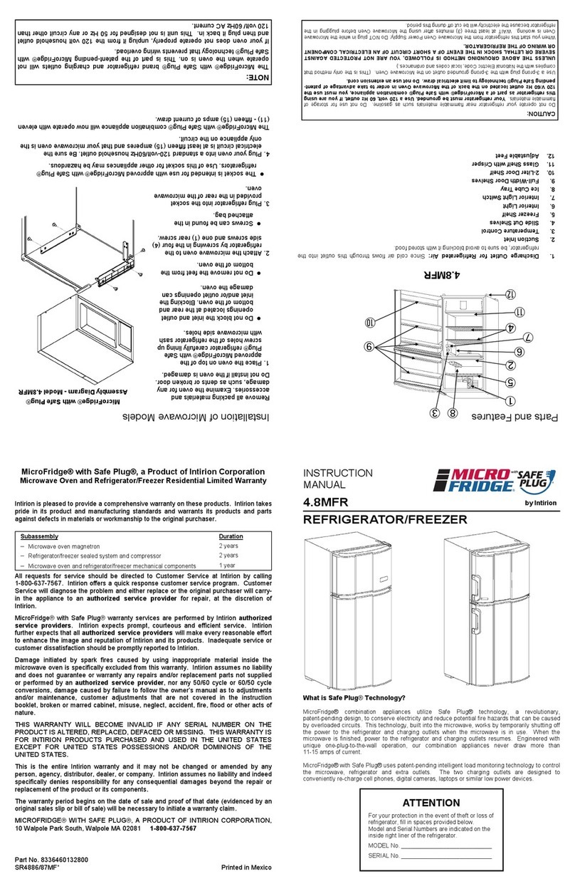 Micro fridge 4.8MFR instruction manual