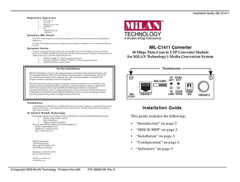 MiLAN MIL-C1411 installation guide