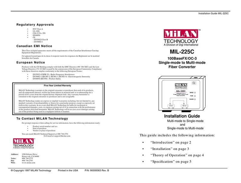 MiLAN MIL-225C installation guide