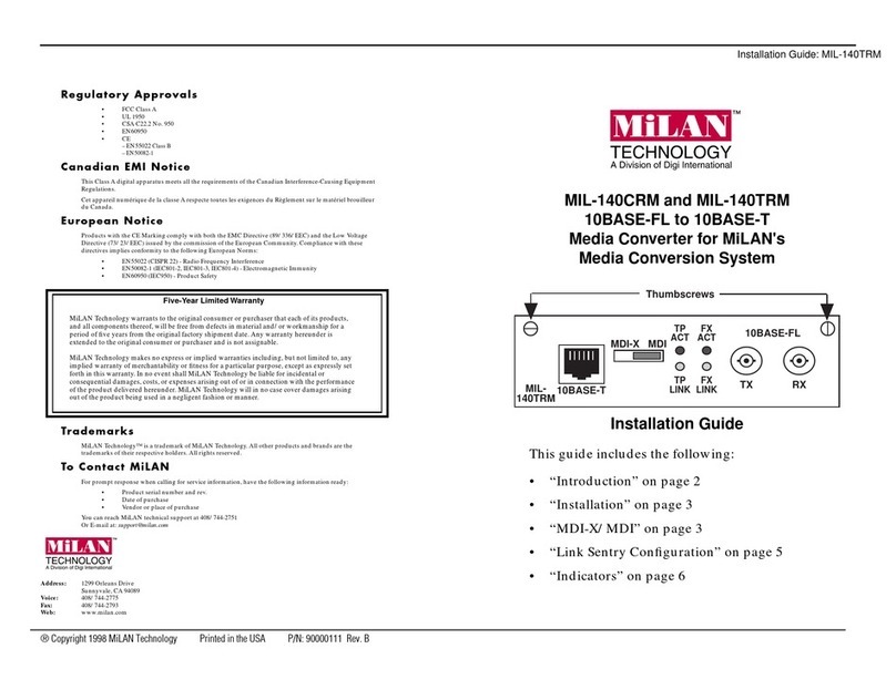 MiLAN MIL-140CRM User manual