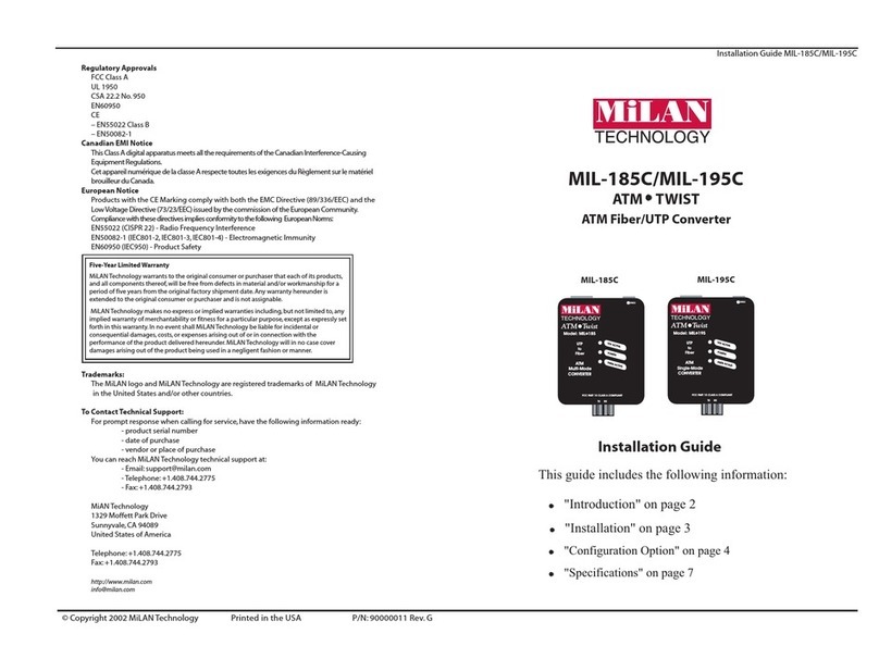 MiLAN MIL-185C installation guide