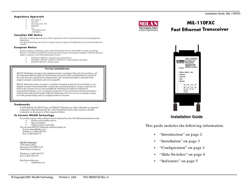 MiLAN MIL-110FXC installation guide