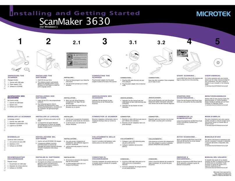 Microtek ScanMaker 3630 quick start