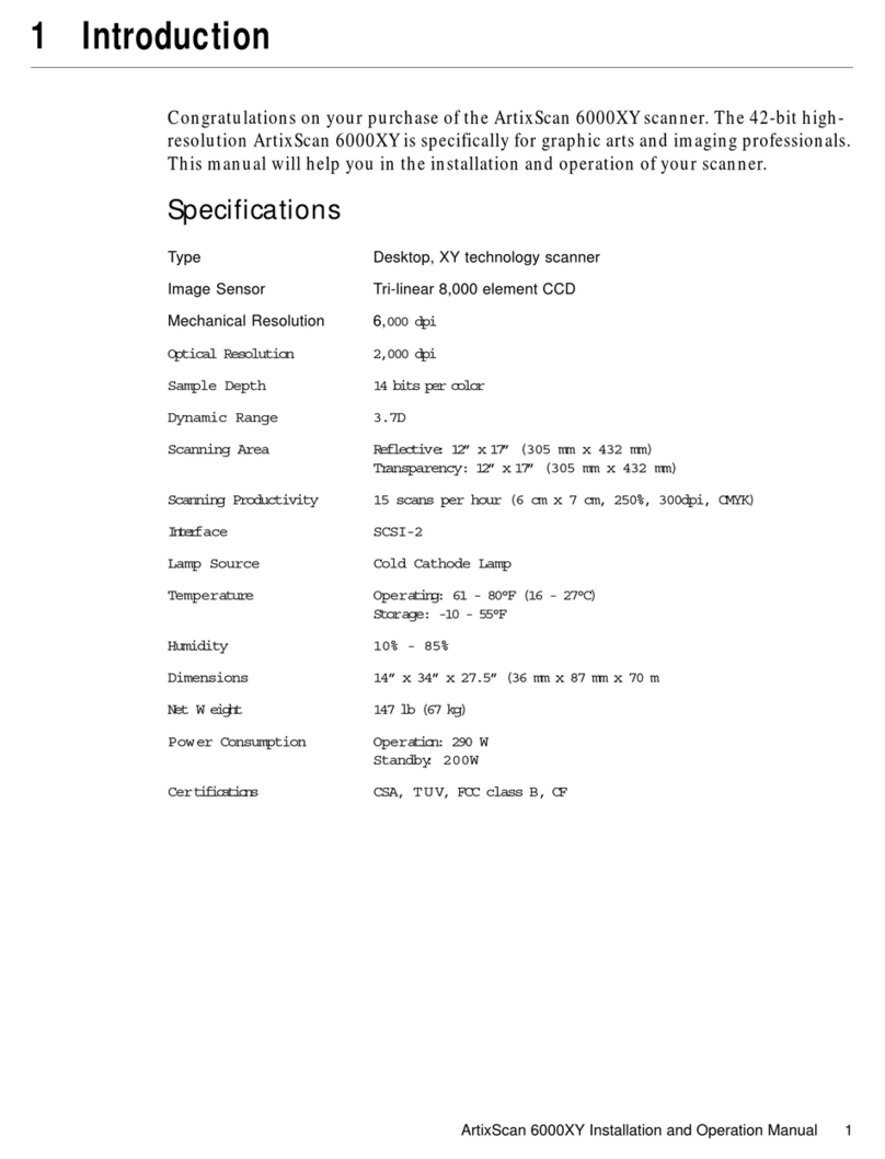 Microtek ArtixScan 6000XY User manual