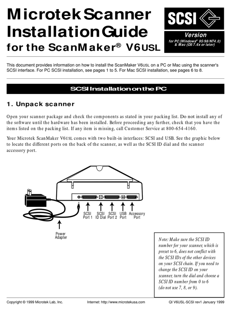 Microtek ScanMaker V6USL User manual