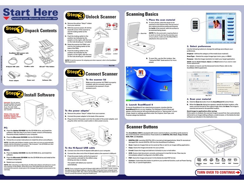 Microtek ScanMaker i800 quick start