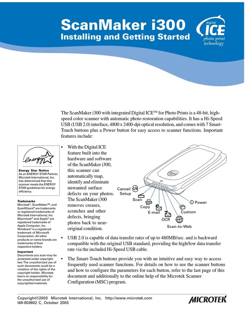 Microtek ScanMaker i300 User manual