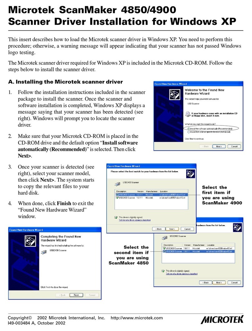 Microtek ScanMaker 4850 User manual