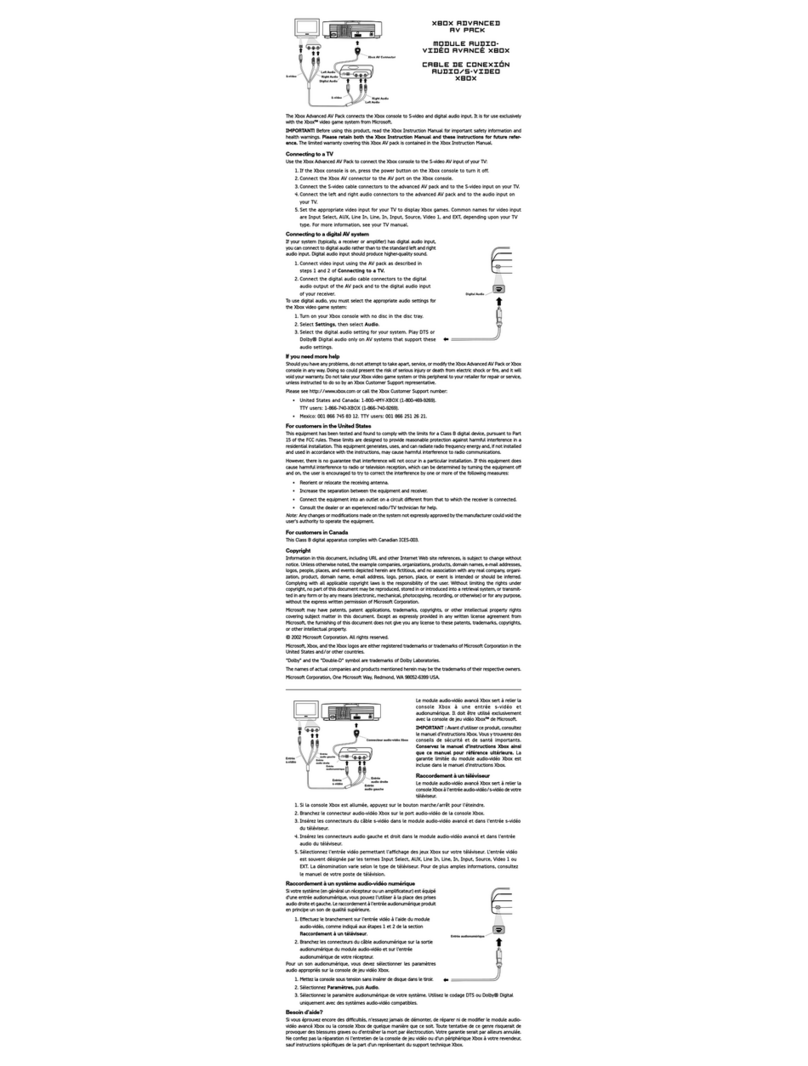 Microsoft Advanced AV Pack Instruction Manual