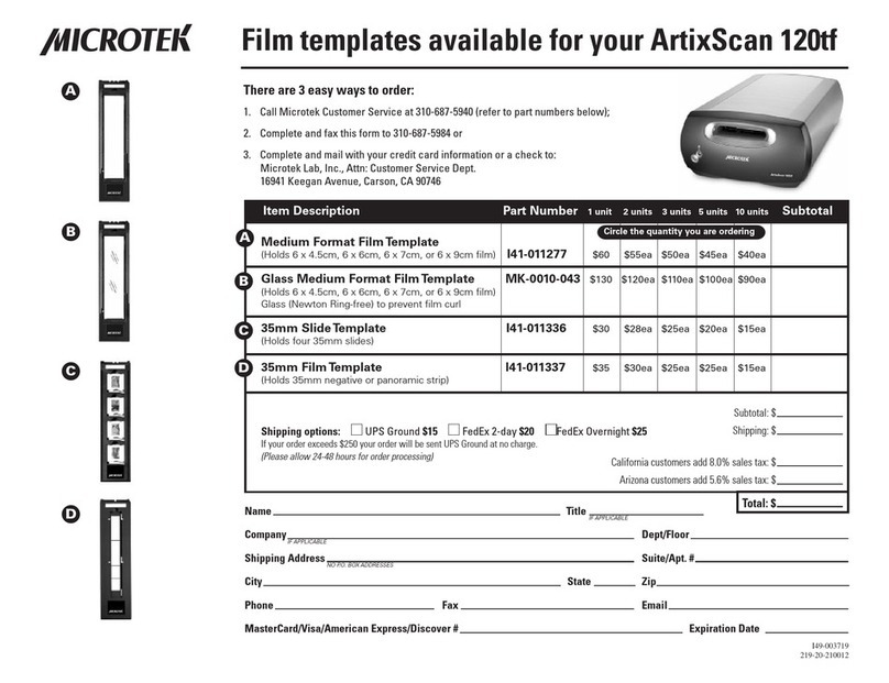 Microtek ArtixScan 120tf User manual