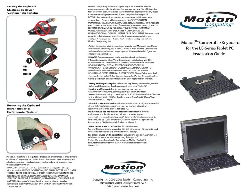 Motion Computing LE1600 User manual