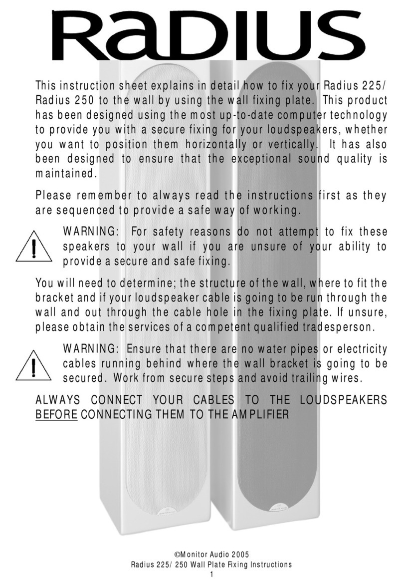 Monitor Audio Radius R225 User manual
