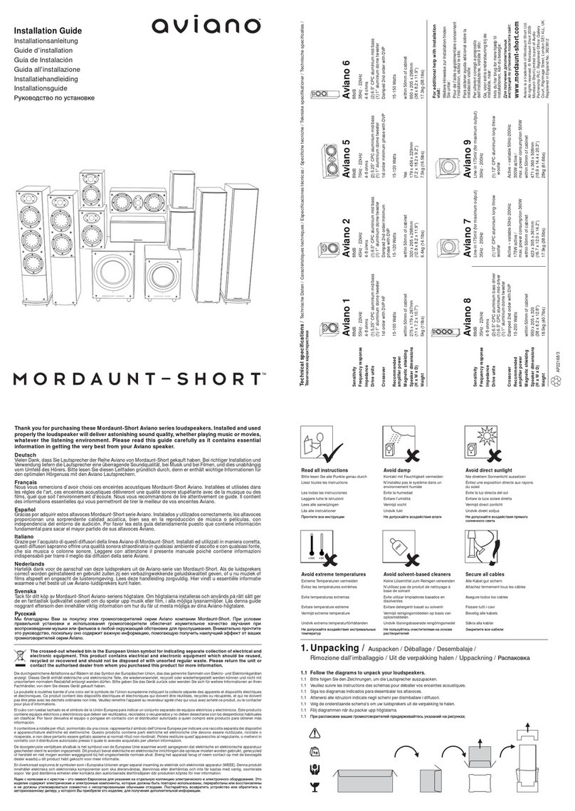 Mordaunt Short Aviano 5 User manual