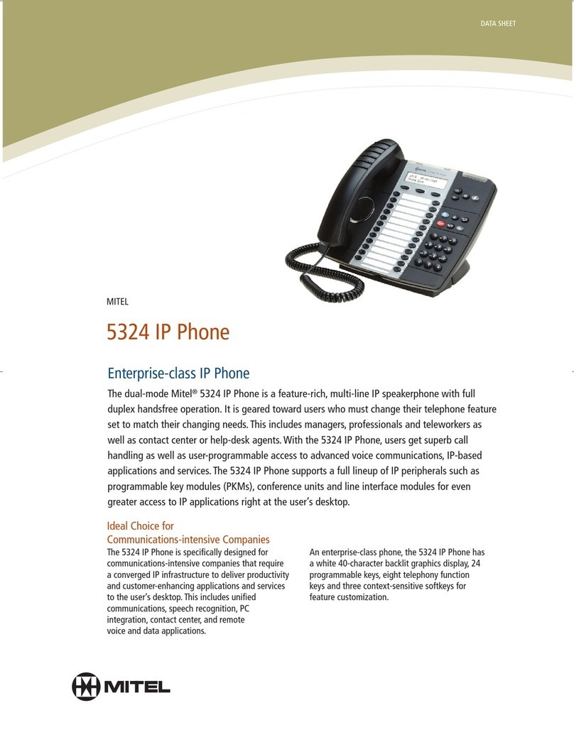 Mitel 5324 User manual Mitel 5324 User manual