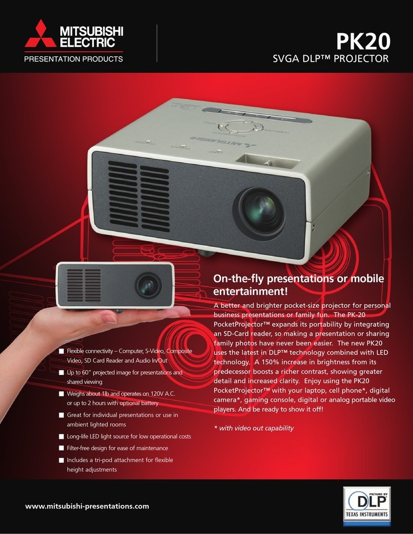 Mitsubishi Electric PocketProjector PK20 Specification sheet