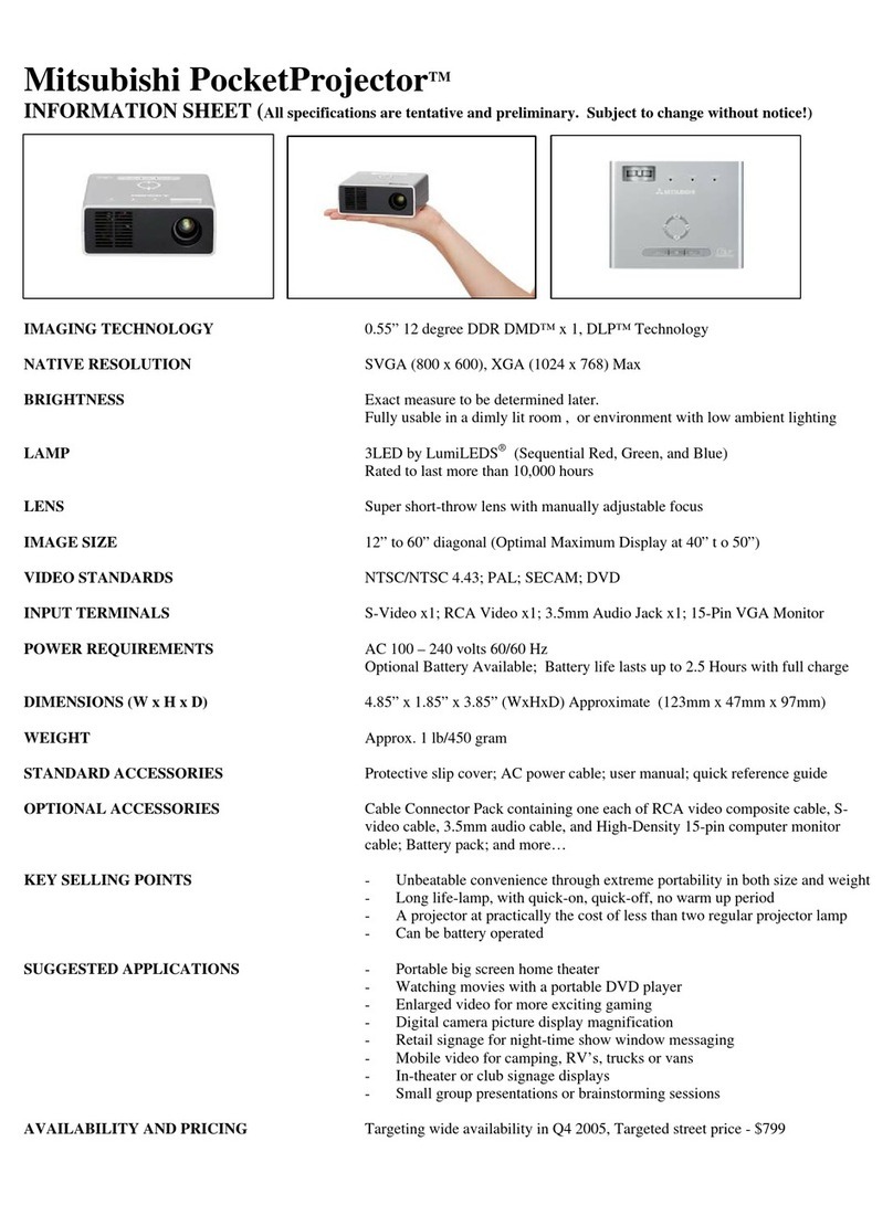 Mitsubishi PocketProjector PK10 Information sheet