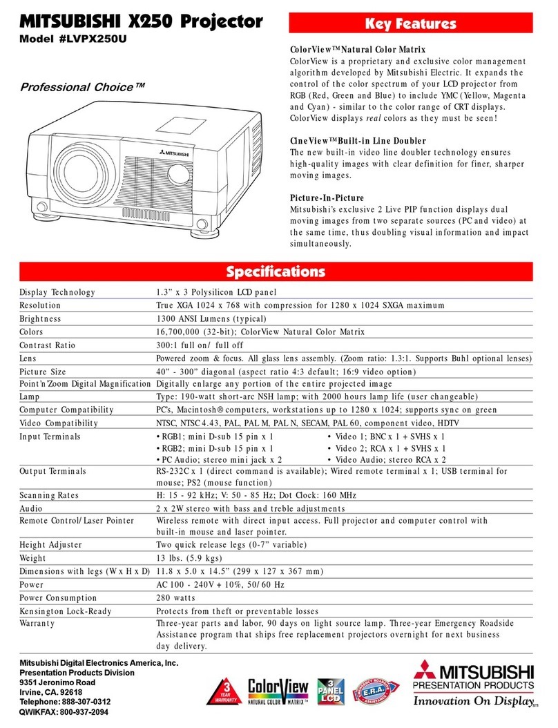 Mitsubishi X250 User manual