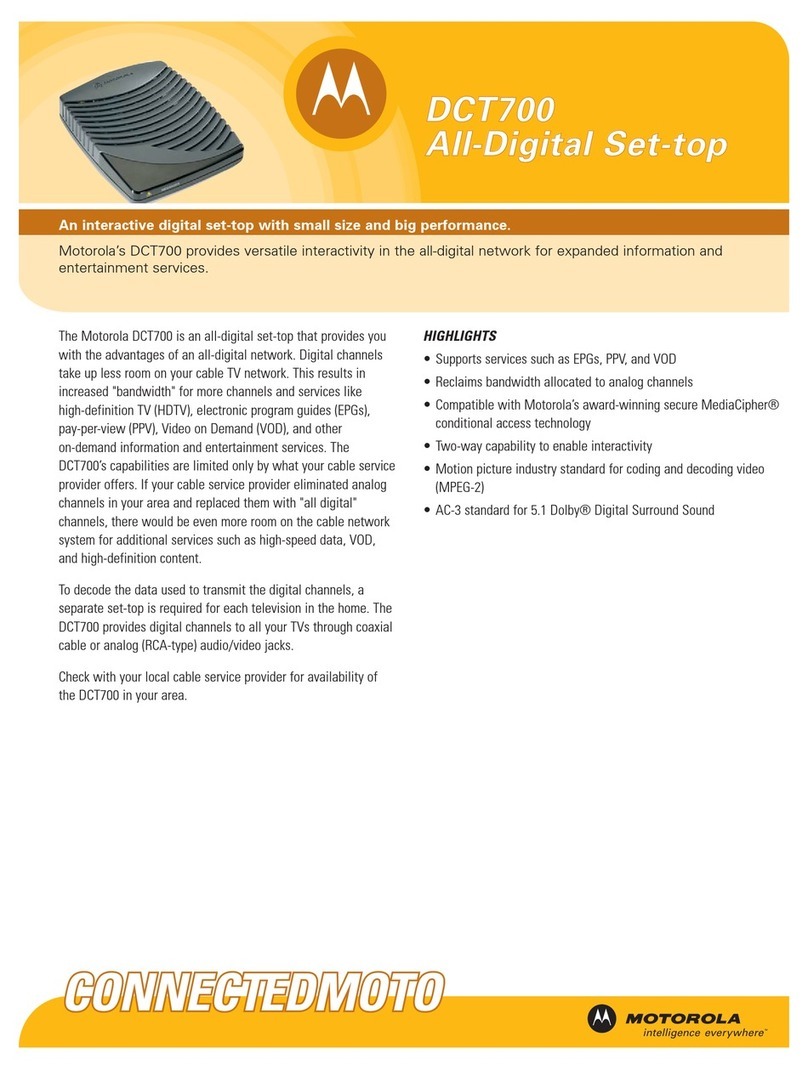 Motorola DCT700 Specifications