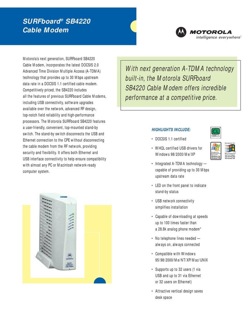 Motorola SURFboard SB4220 Series datasheet