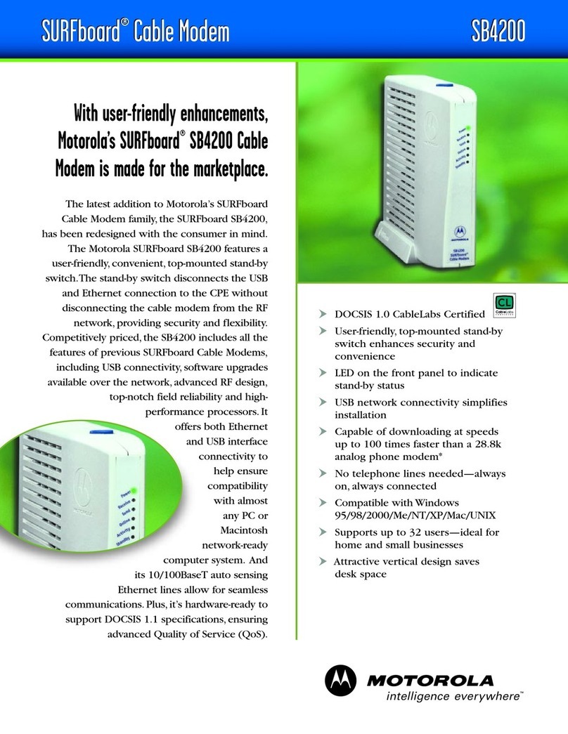 Motorola SB4200 - SURFboard - 38 Mbps Cable Modem User manual