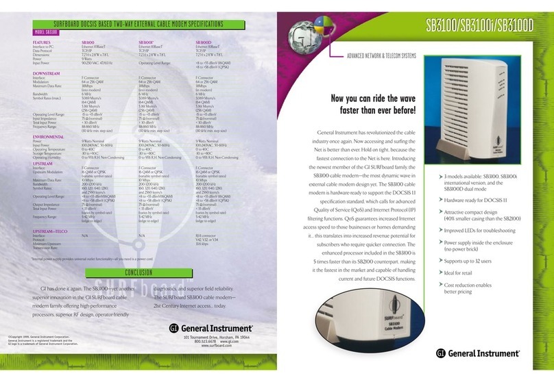 General Instrument SURFboard SB2100 User manual