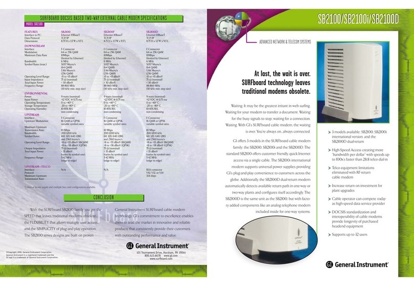 General Instrument SURFboard SB2100 Specifications