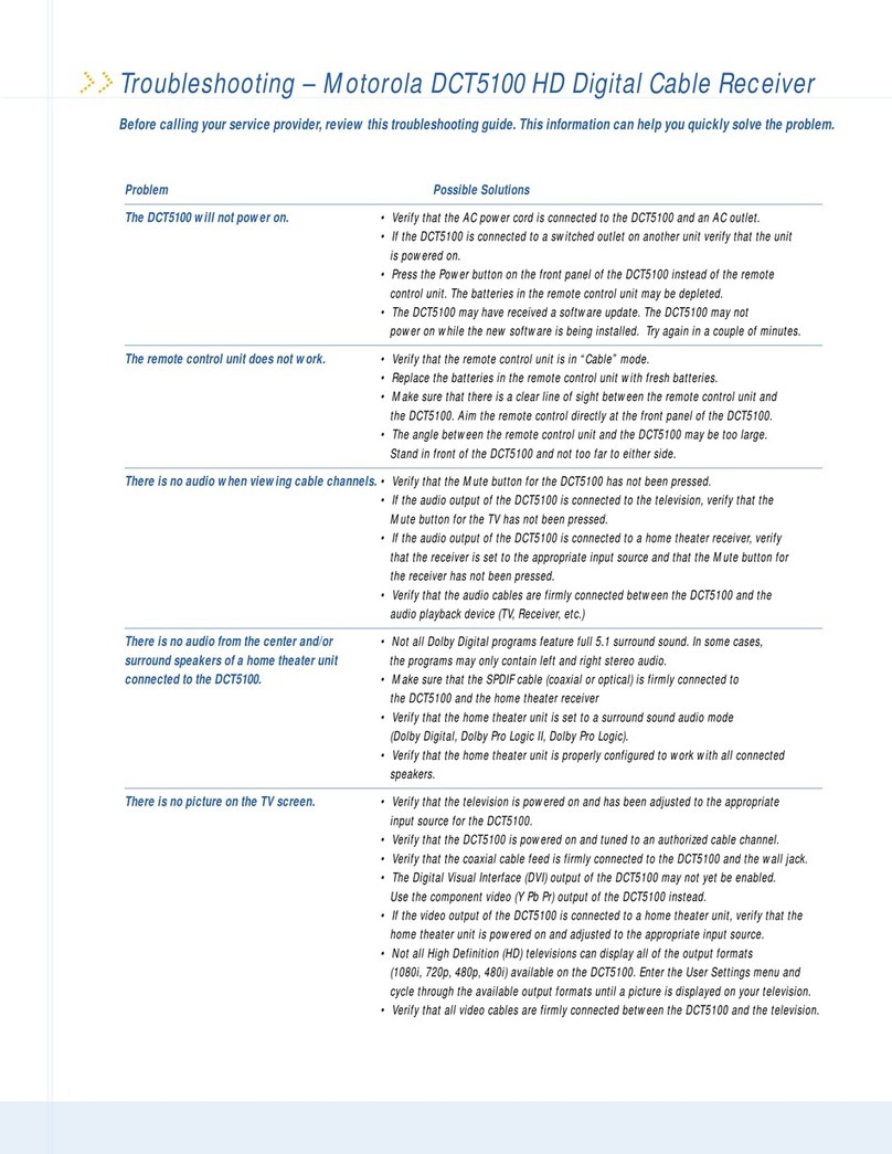 Motorola DCT5100 Operating instructions