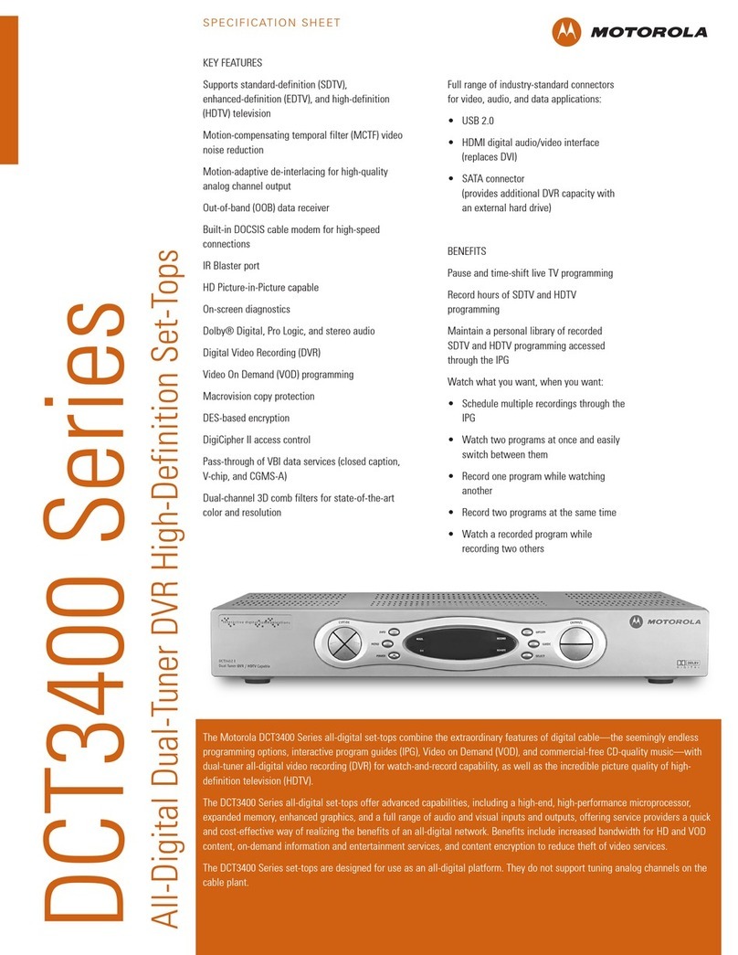 Motorola DCT3400 ALL-DIGITAL SET-TOP - TV GUIDE... User manual