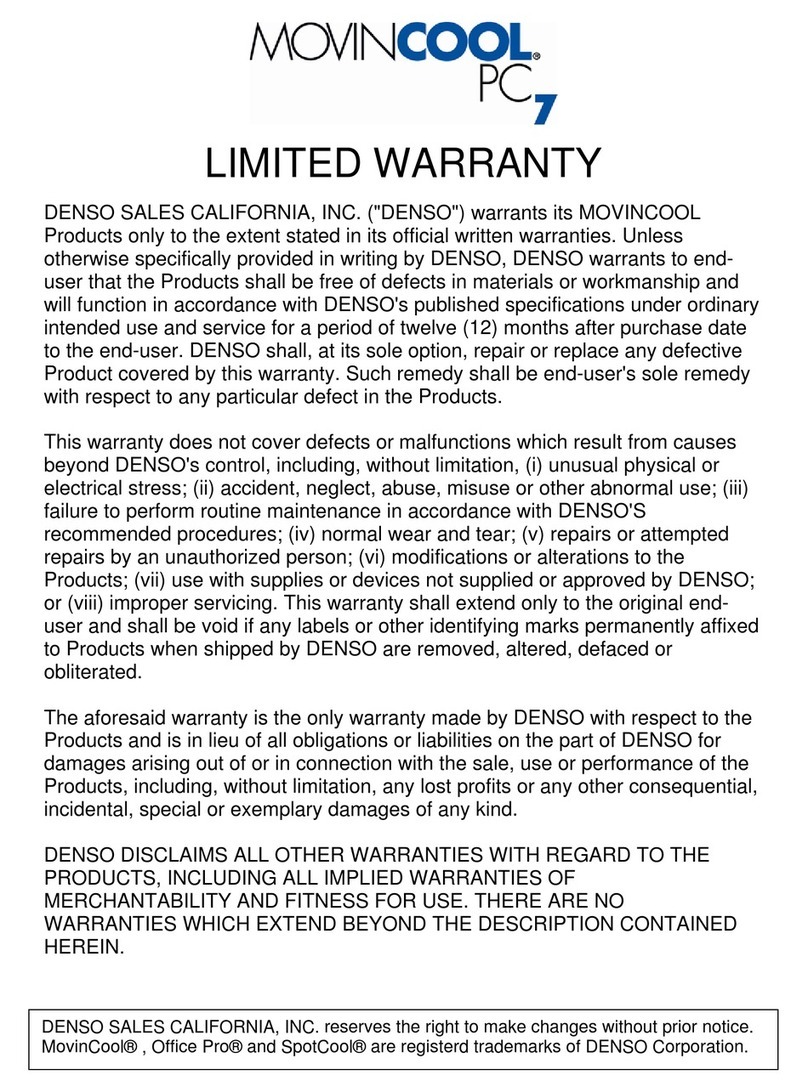 Movincool PC7 Use and maintenance manual Movincool PC7 Use and maintenance manual