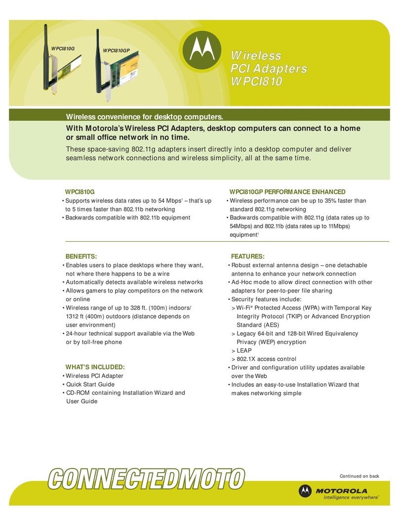 Motorola WPCI810G Specifications