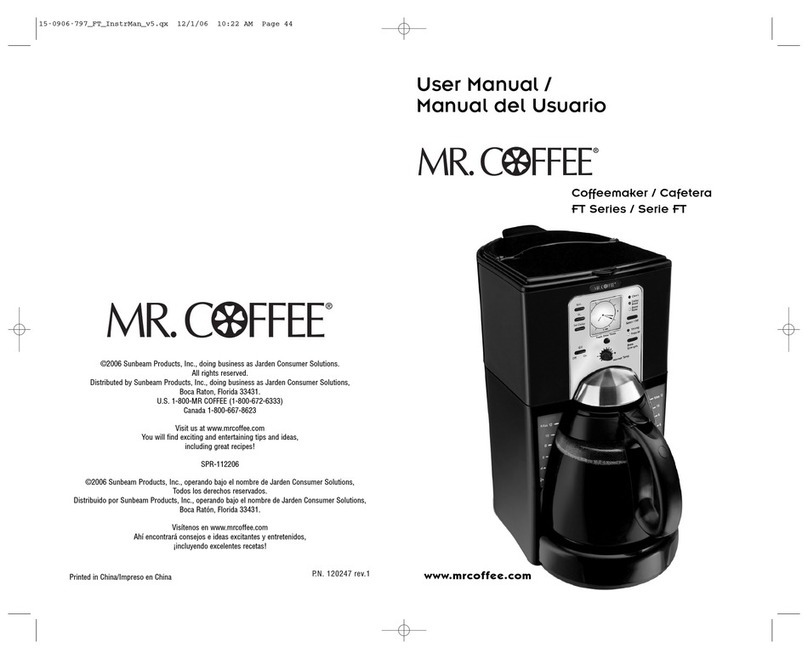 Mr. Coffee FTX40 user manual Mr. Coffee FTX40 user manual
