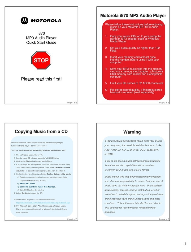Motorola i870 quick start guide