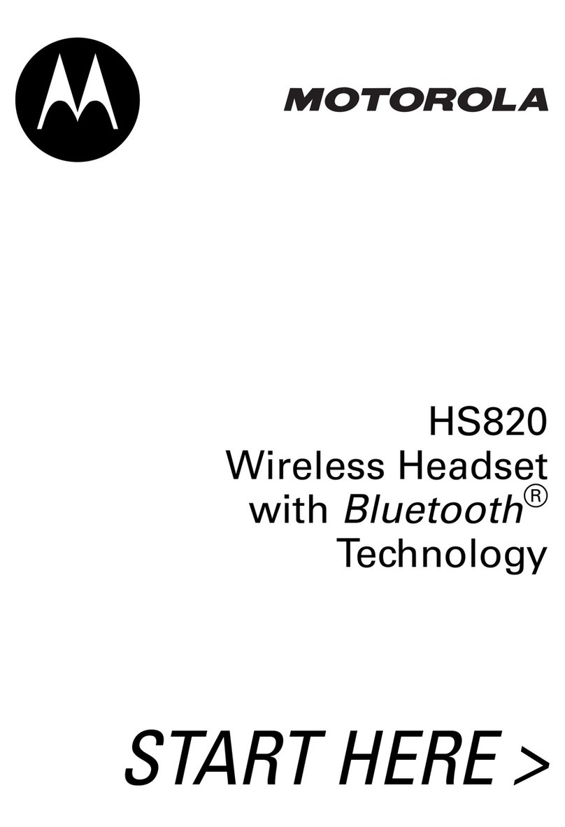 Motorola HS820 - Headset - Over-the-ear Instruction Manual