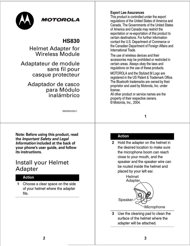 Motorola HS830 HANSFREE User manual Motorola HS830 HANSFREE User manual