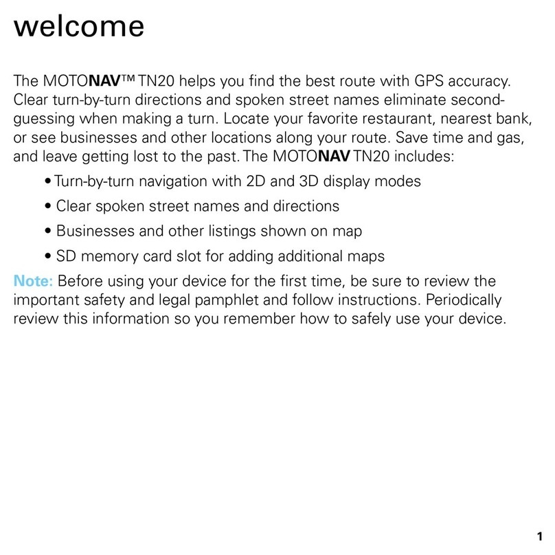 Motorola TN20 - MOTONAV - Automotive GPS Receiver User manual